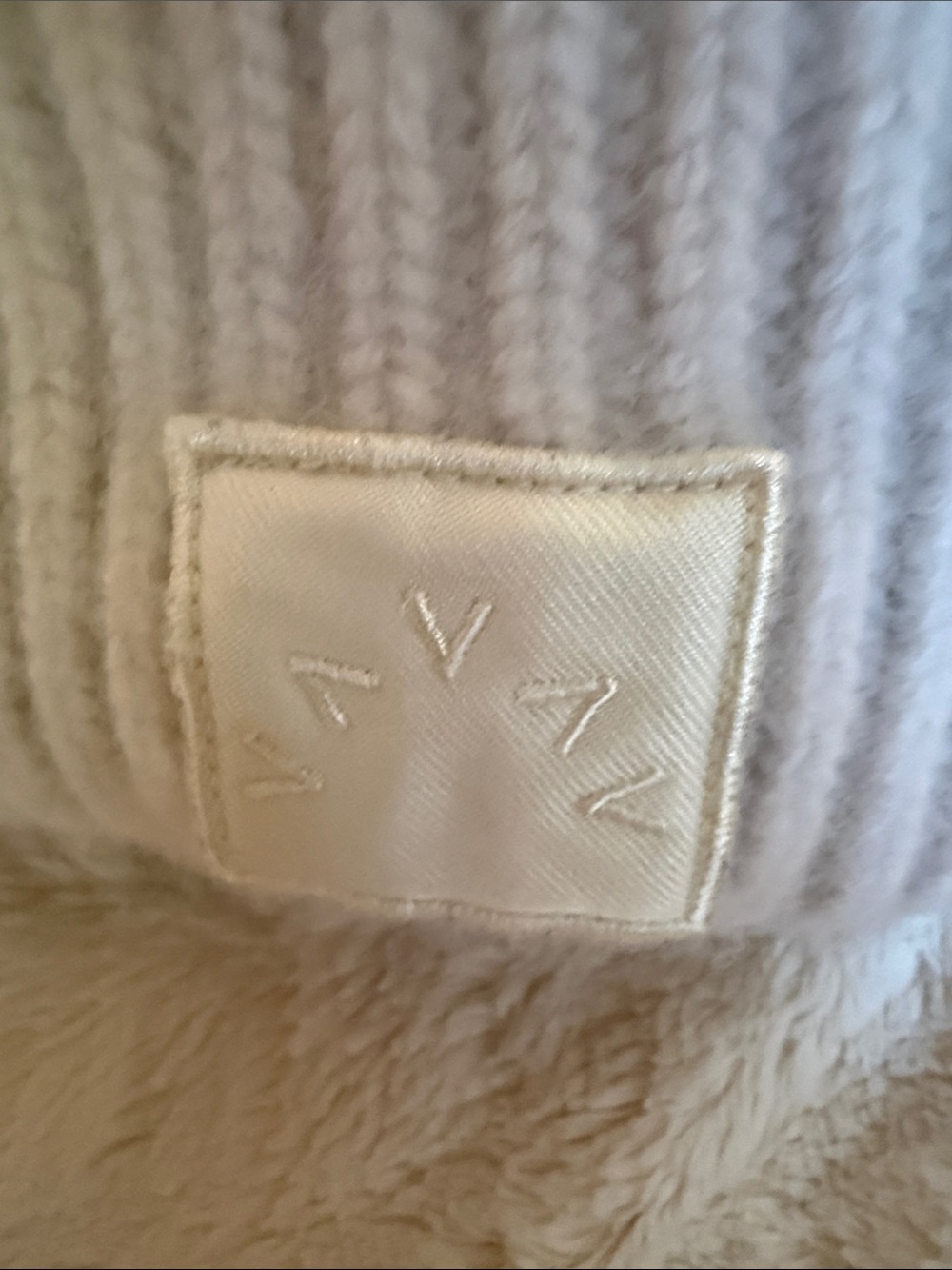 Varley Cream Ribbed Knit Beanie - Picture 2 of 5